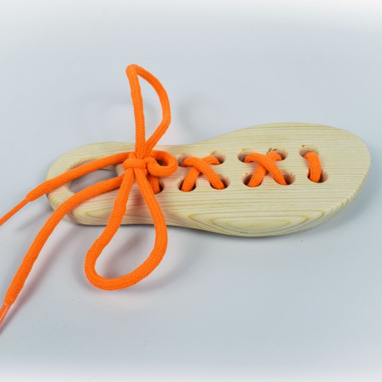 Wooden Shoe Tying and Threading Toy