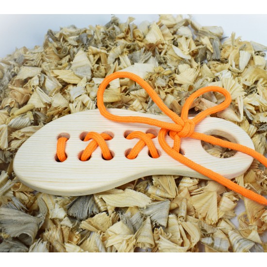 Wooden Shoe Tying and Threading Toy