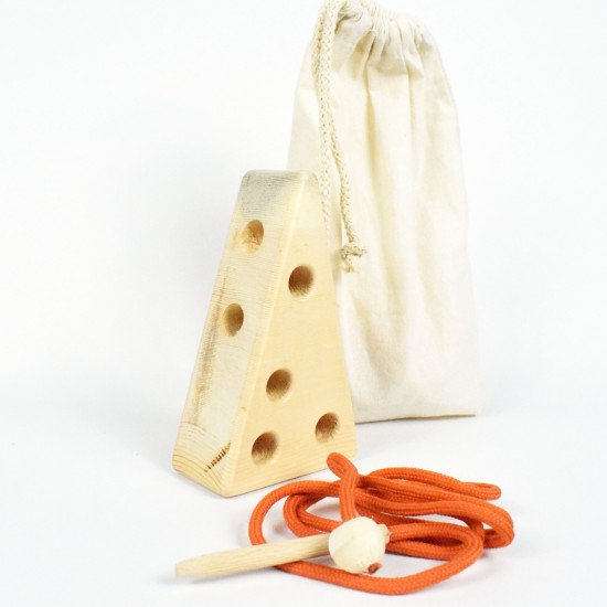 Cheese Threading (Montessori) - Natural Wooden Educational Toy