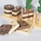Puzzle Geometric Shapes with Wooden Holes 33N - Natural Wooden Educational Toy Puzzle Geometric Shapes with Wooden Holes 33N - Natural Wooden Educational Toy