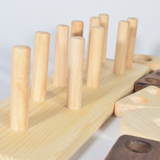 Puzzle Geometric Shapes with Wooden Holes 33N - Natural Wooden Educational Toy Puzzle Geometric Shapes with Wooden Holes 33N - Natural Wooden Educational Toy