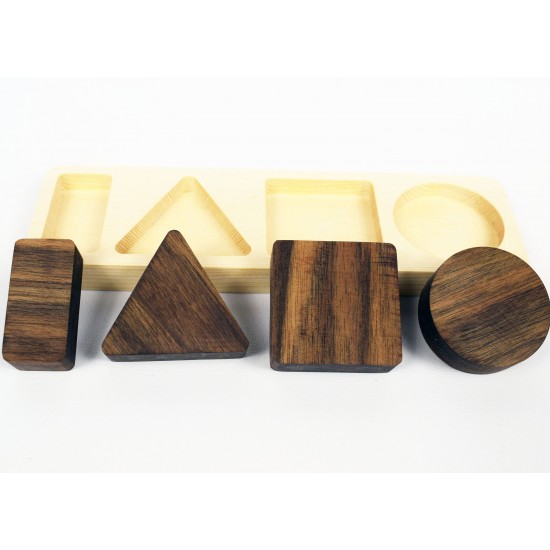 Geometric Shapes - Natural Wooden Educational Toy Blocks