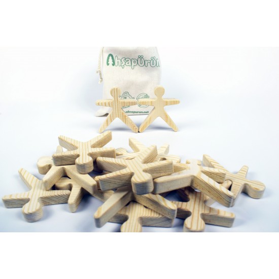 Wooden Balance Men Game (Montessori) - Natural Educational Wooden Toy