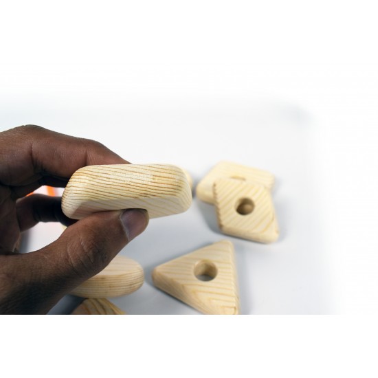 Geometric Stringing - Natural Wooden Educational Toy Geometric Blocks