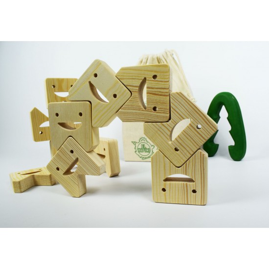 Tooth Blocks Wooden Balance Game (Montessori) - Natural Educational Wooden Toy