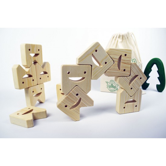 Tooth Blocks Wooden Balance Game (Montessori) - Natural Educational Wooden Toy