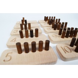 Wooden Number Sticks (Montessori - Natural) - Educational Toy