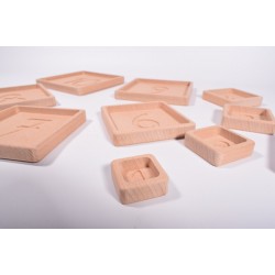Wooden Pyramid Number Plates - Montessori Material - Natural Educational Toy
