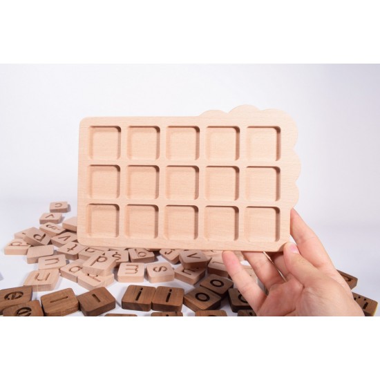 Wooden Word Game - Montessori Material - Natural Educational Toy