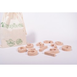 Wooden Figure Set - Natural Beech Wood, Numbers 0-9 Educational Toy