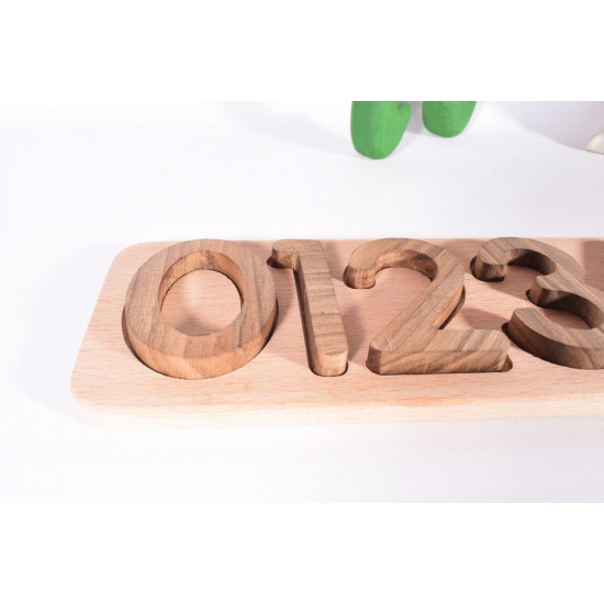 Wooden Walnut Puzzle Figures - Natural Educational Wooden Toy