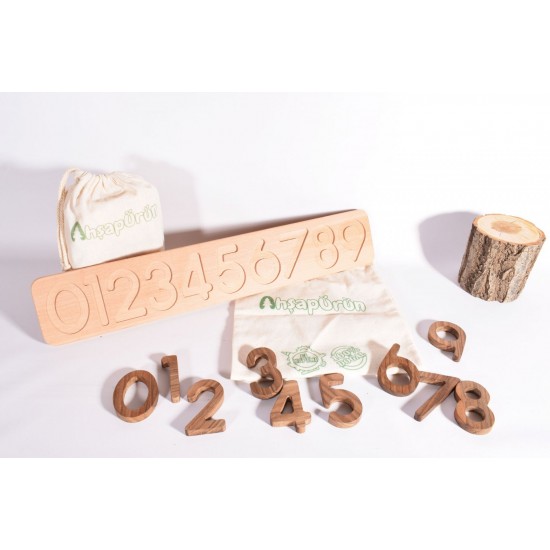 Wooden Walnut Puzzle Figures - Natural Educational Wooden Toy