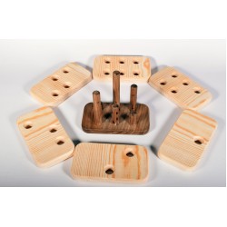 Wooden Puzzle With Holes (1-6 Numbers) - Natural Wooden Educational Toy