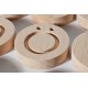 Wooden Round Letter Set - Natural Wooden All Letters - Educational Toy