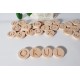 Wooden Round Letter Set - Natural Wooden All Letters - Educational Toy