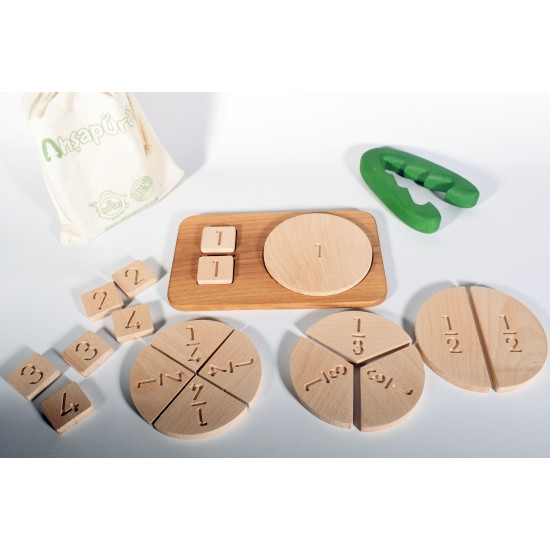 Wooden Mathematics Table of Fractions (Montessori - 100% Natural) - Educational Toy