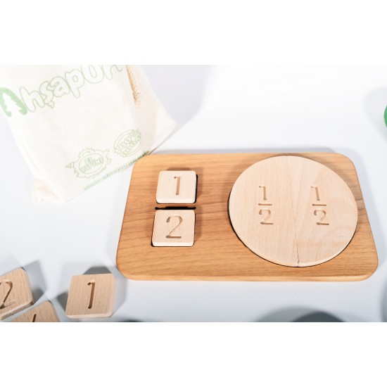 Wooden Mathematics Table of Fractions (Montessori - 100% Natural) - Educational Toy