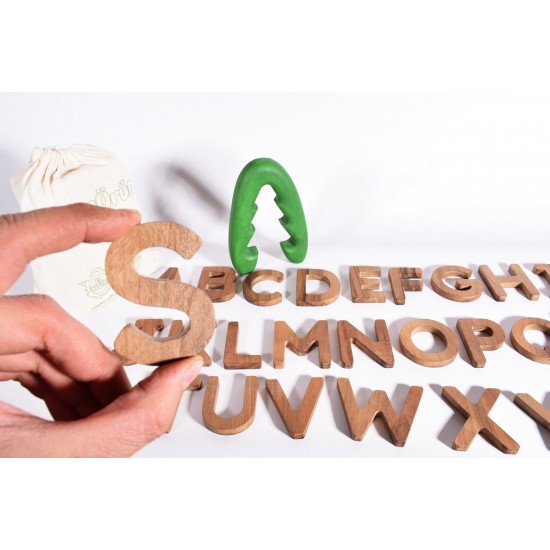 Wooden Walnut Letter Set (English - Large)