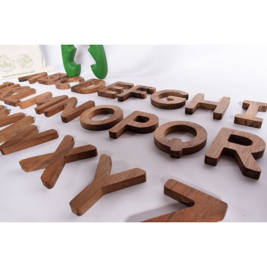 Wooden Walnut Letter Set (English - Large)