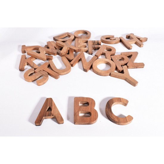 Wooden Walnut Letters (Large Size - Turkish Alphabet)