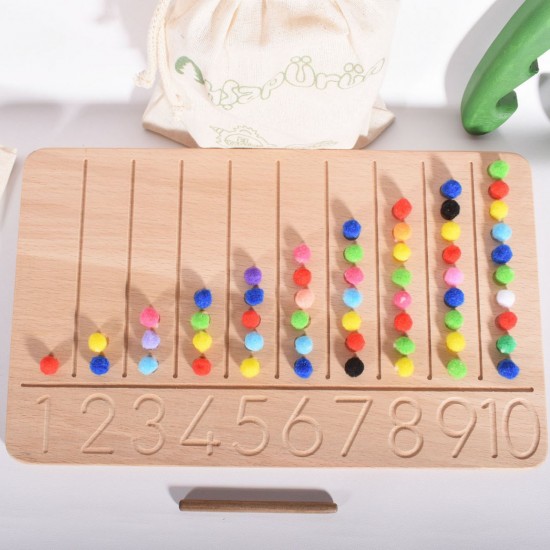 Wooden Numbers Scoreboard (With Pen and Pompom)