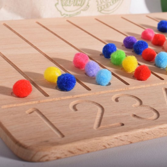 Wooden Numbers Scoreboard (With Pen and Pompom)