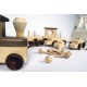 Wooden Toy Train Set - Natural Large 4 Wagons