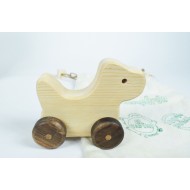 Dog Wooden Toy Car - Natural