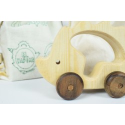 Hedgehog Wooden Toy Car - Natural