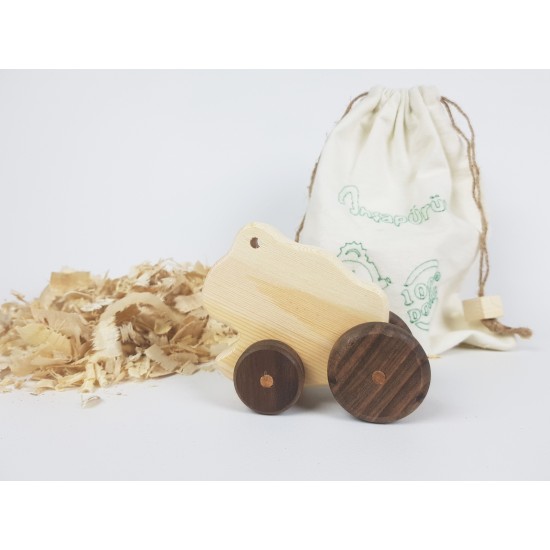 Frog Wooden Toy Car - Natural
