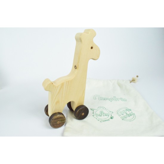 Giraffe Wooden Toy Car - Natural