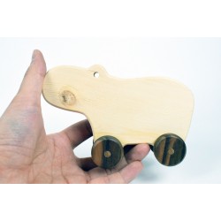 Hippo Wooden Toy Car - Natural