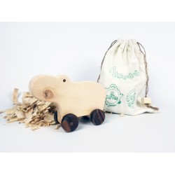Hippo Wooden Toy Car - Natural