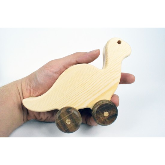 Dinosaur Wooden Toy Car - Natural