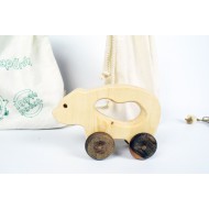 Bear Wooden Toy Car - Natural