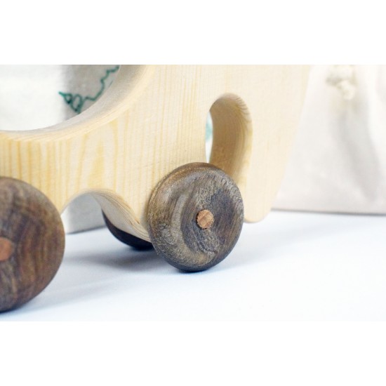 Elephant Natural Wooden Toy Car