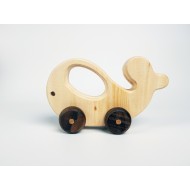 Whale Wooden Toy Car - Natural