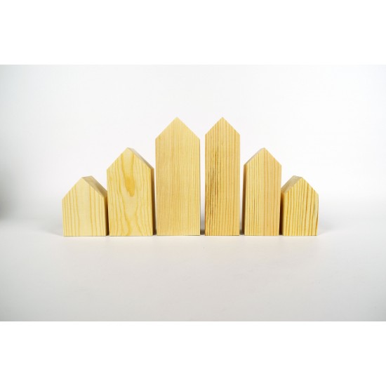Natural Wooden Toy Buildings (Paintable-Montesorri)