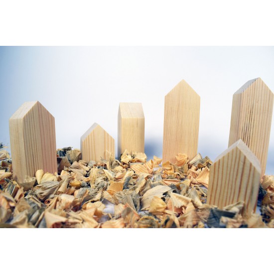 Natural Wooden Toy Buildings (Paintable-Montesorri)