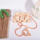 Pull Wooden Caterpillar Toy - 14 Wheels - Natural Wood