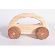 Circle Geometric Wooden Toy Car - 100% Natural Wood