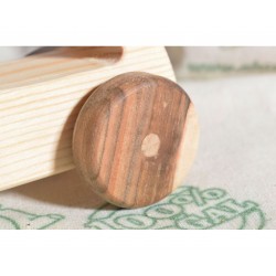 Circle Geometric Wooden Toy Car - 100% Natural Wood